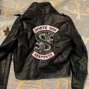 Riverdale South Side Serpents Motorcycle Moto Faux Leather Jacket size M(women)